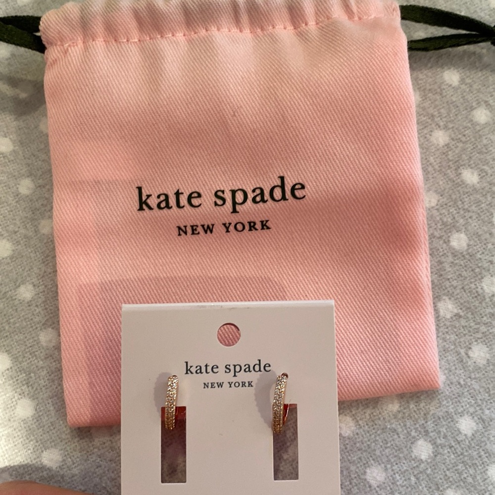 BRAND NEW ✨ Kate Spade Rose Gold Hoop Earrings with Diamonds